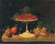 Severin Roesen Still life with Strawberries painting